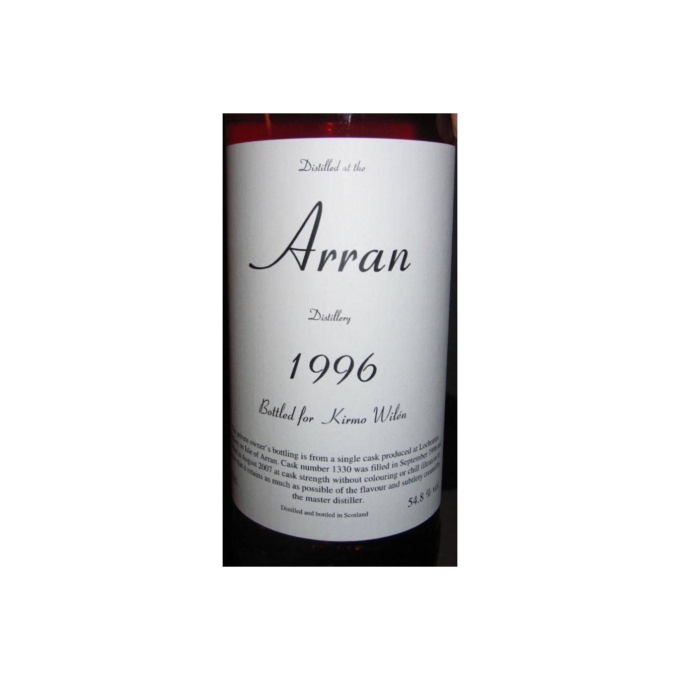 Arran Private Bottling 1996 10 Years Single Malt Whisky