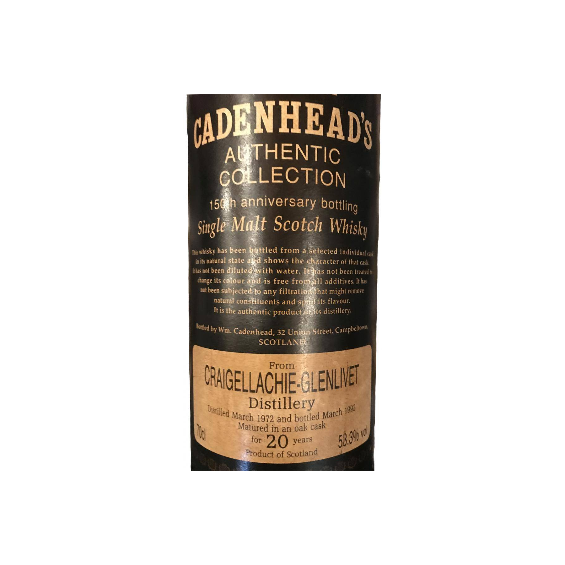 Craigellachie 1972 20 Years Single Malt Whisky
