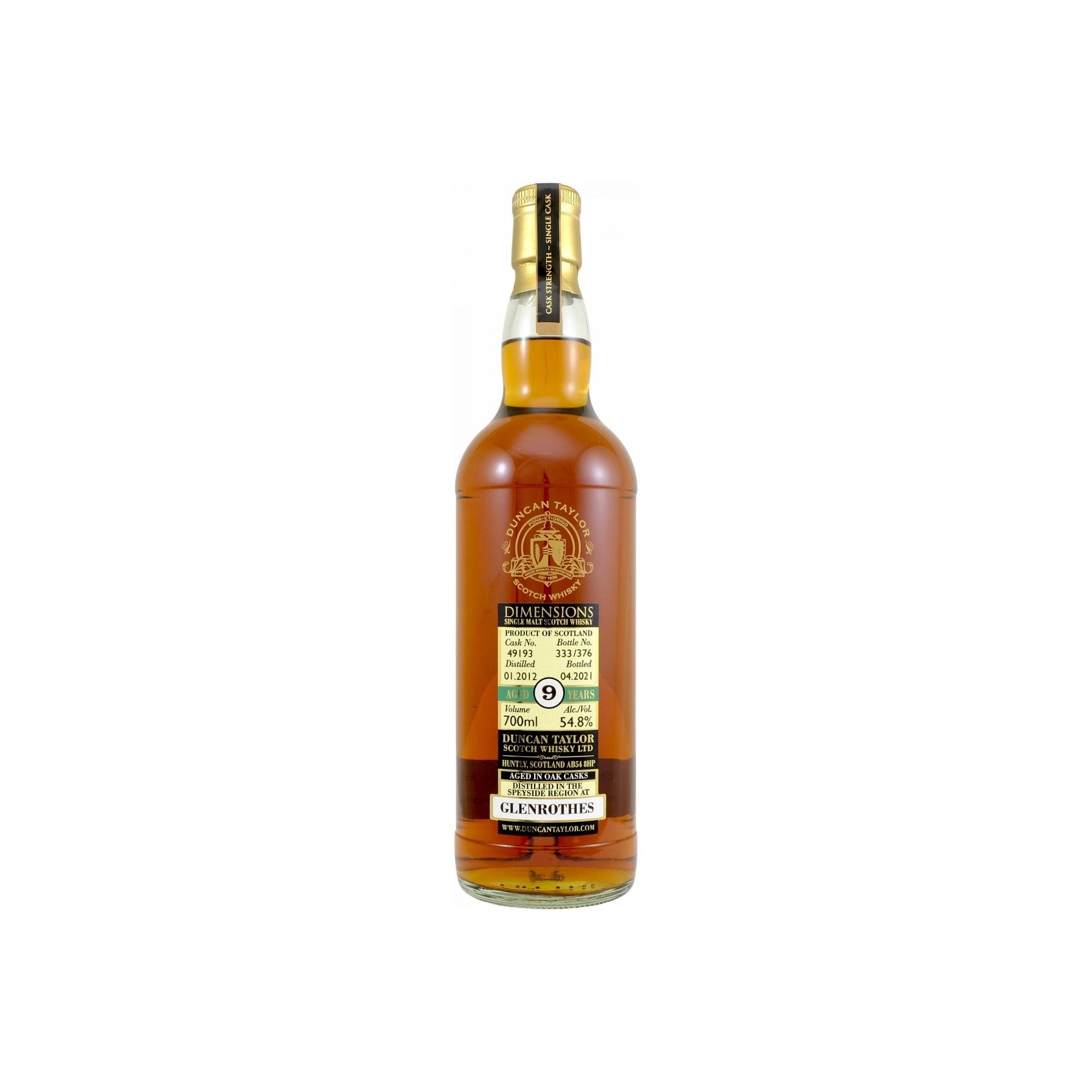 The Glenrothes Dimensions 2012 9 Years Single Malt Whisky