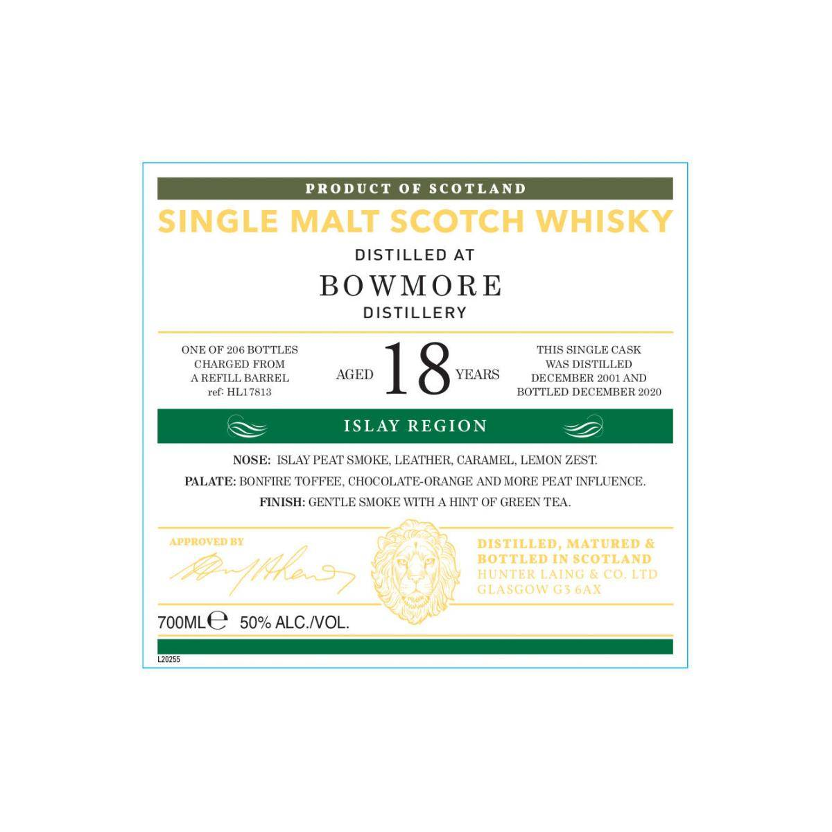 Bowmore Old Malt Cask 2001 18 Years Single Malt Whisky 3