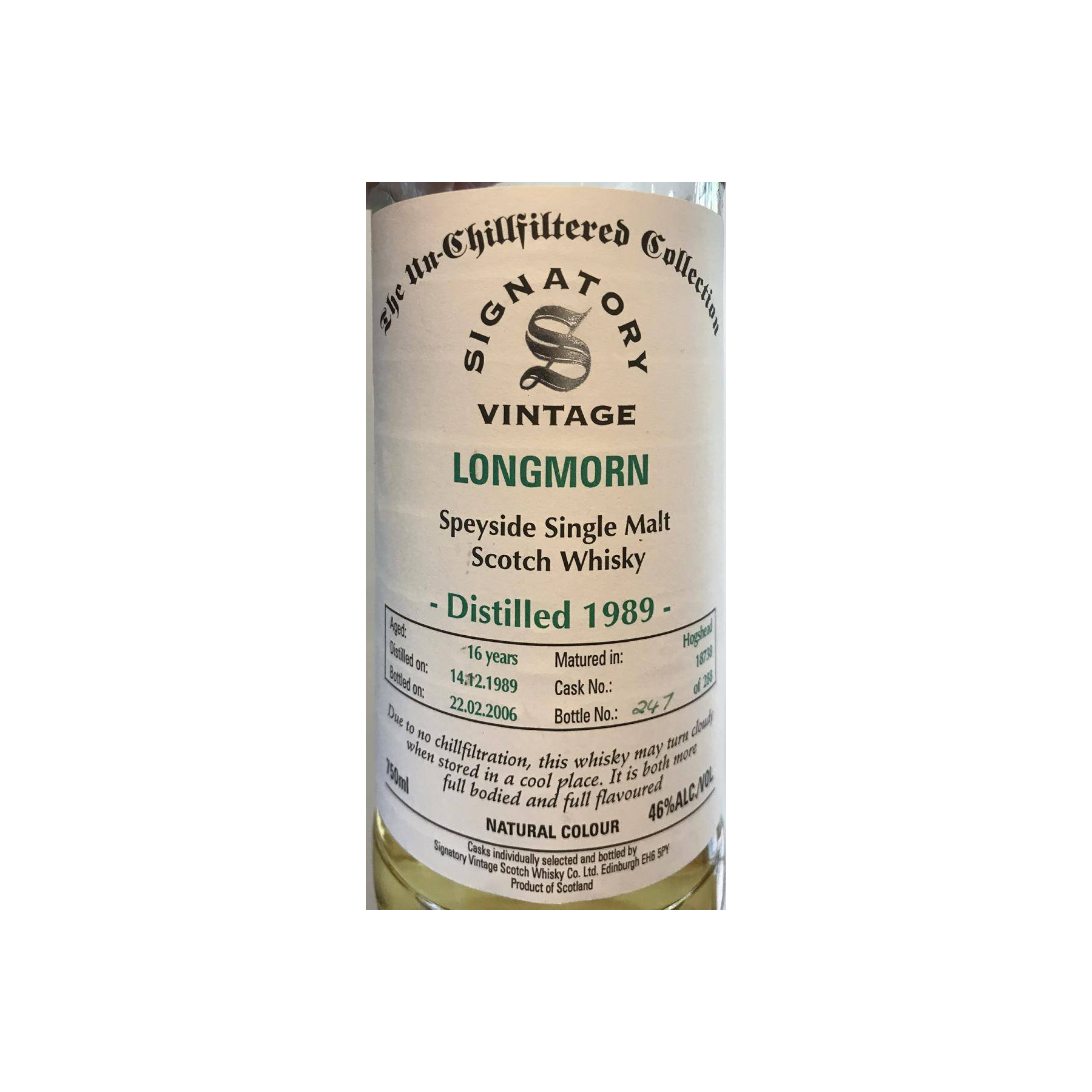 Longmorn The Un-Chillfiltered Collection 1989 16 Years Single Malt Whisky