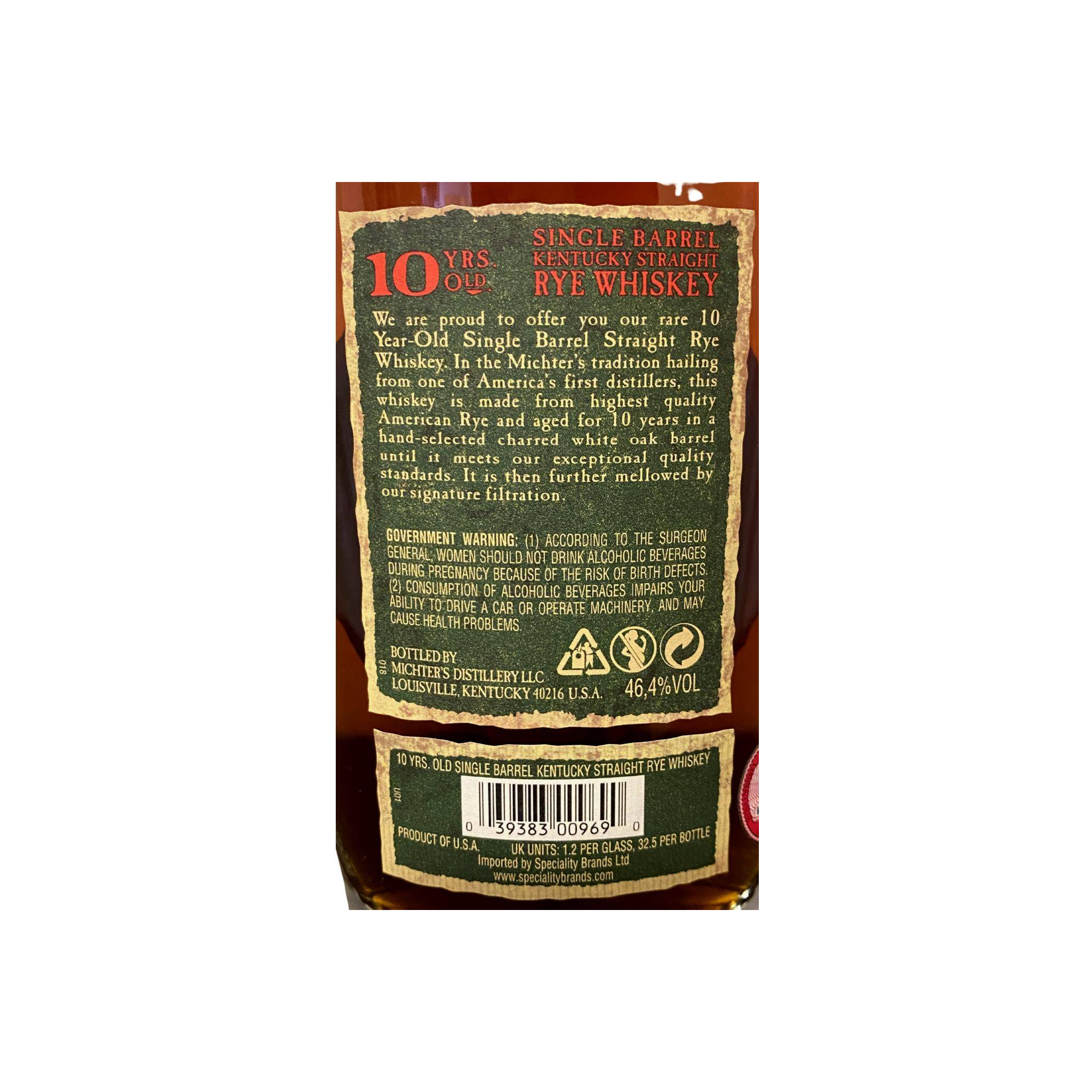 Michter's 10 Years Rye Whisky 3