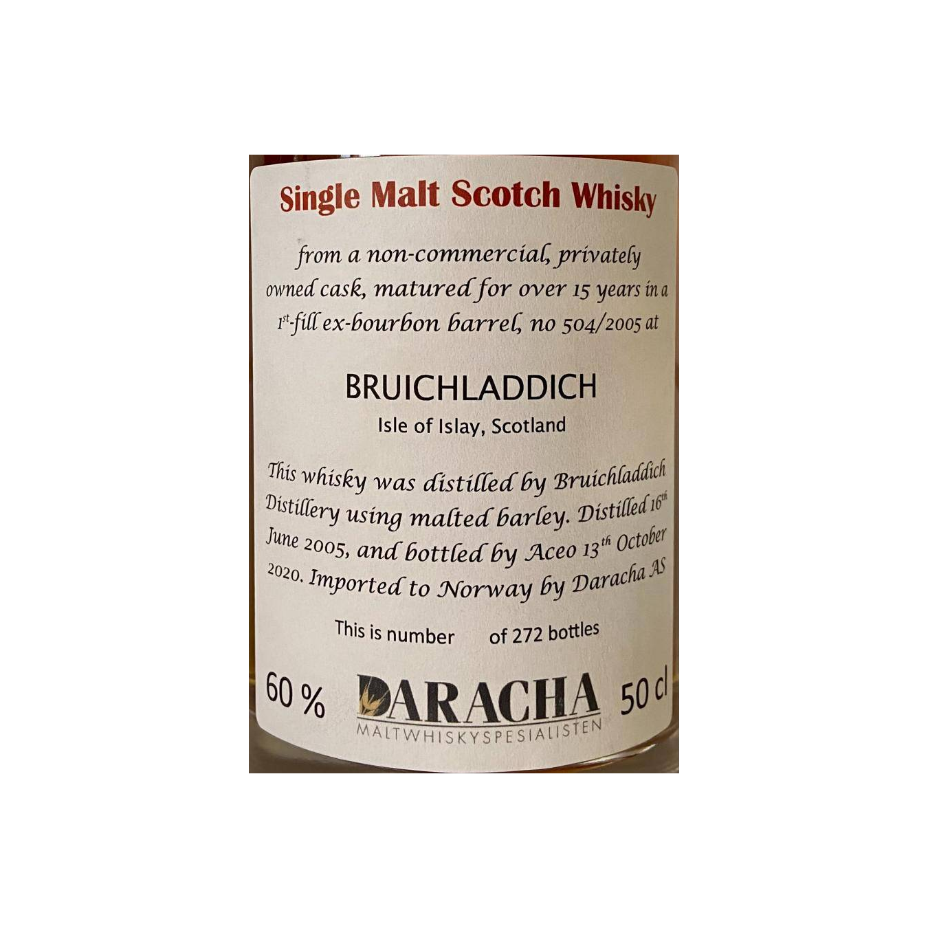 Bruichladdich 2005 15 Years Single Malt Whisky 2