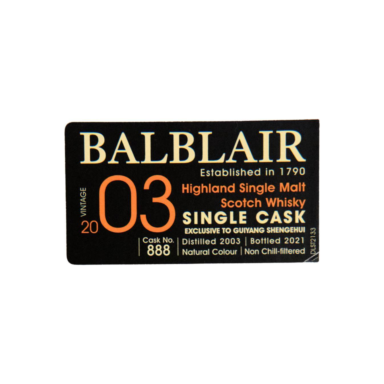 Balblair Single Cask 2003 17 Years Single Malt Whisky 2