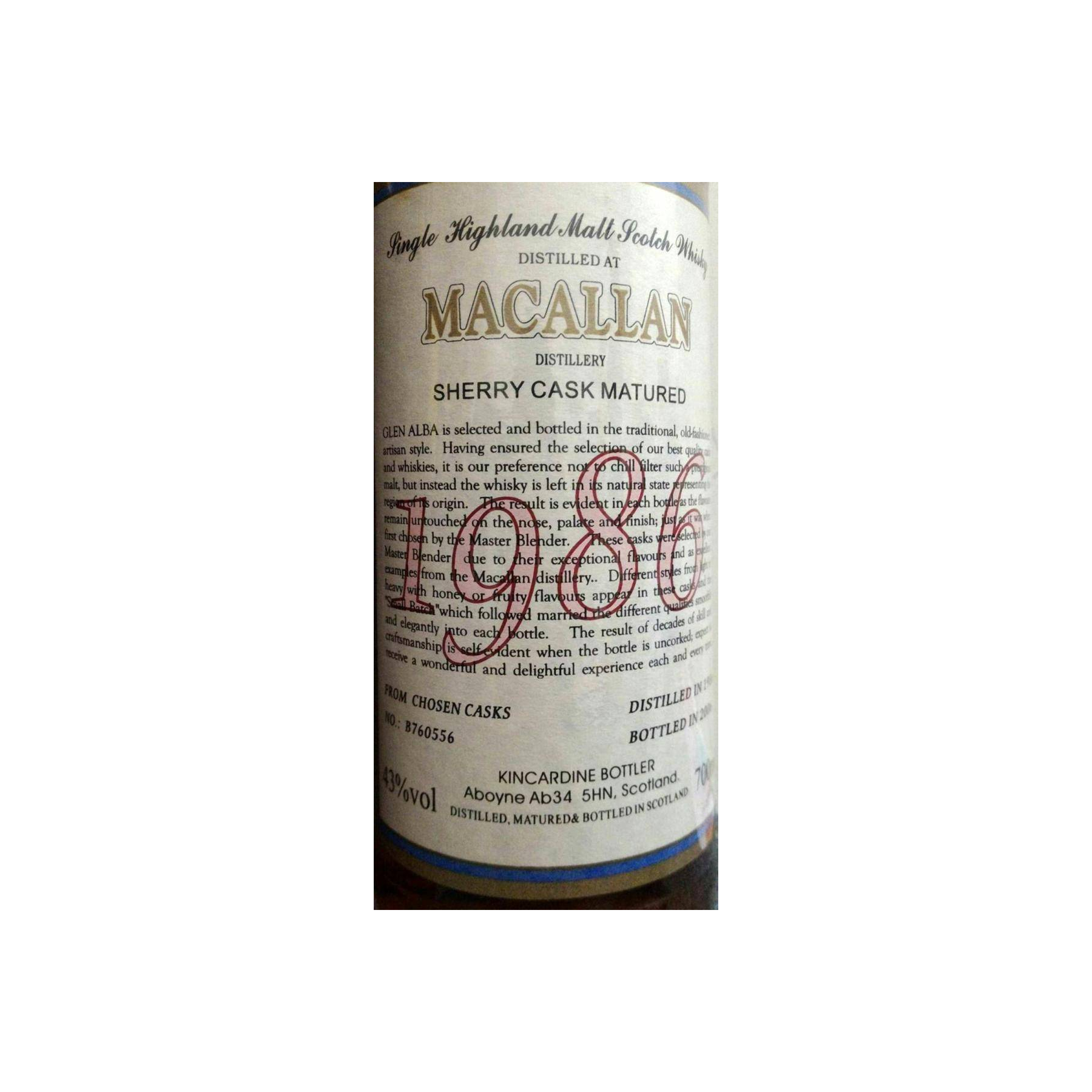 The Macallan 1986 20 Years Single Malt Whisky 2