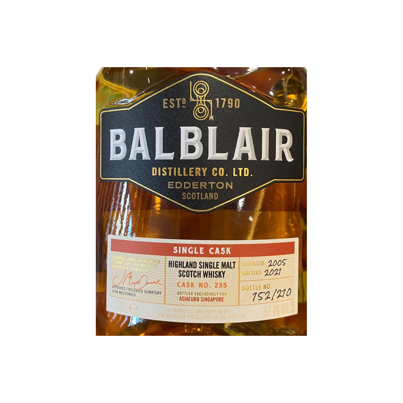 Balblair Single Cask 2005 15 Years Single Malt Whisky 2