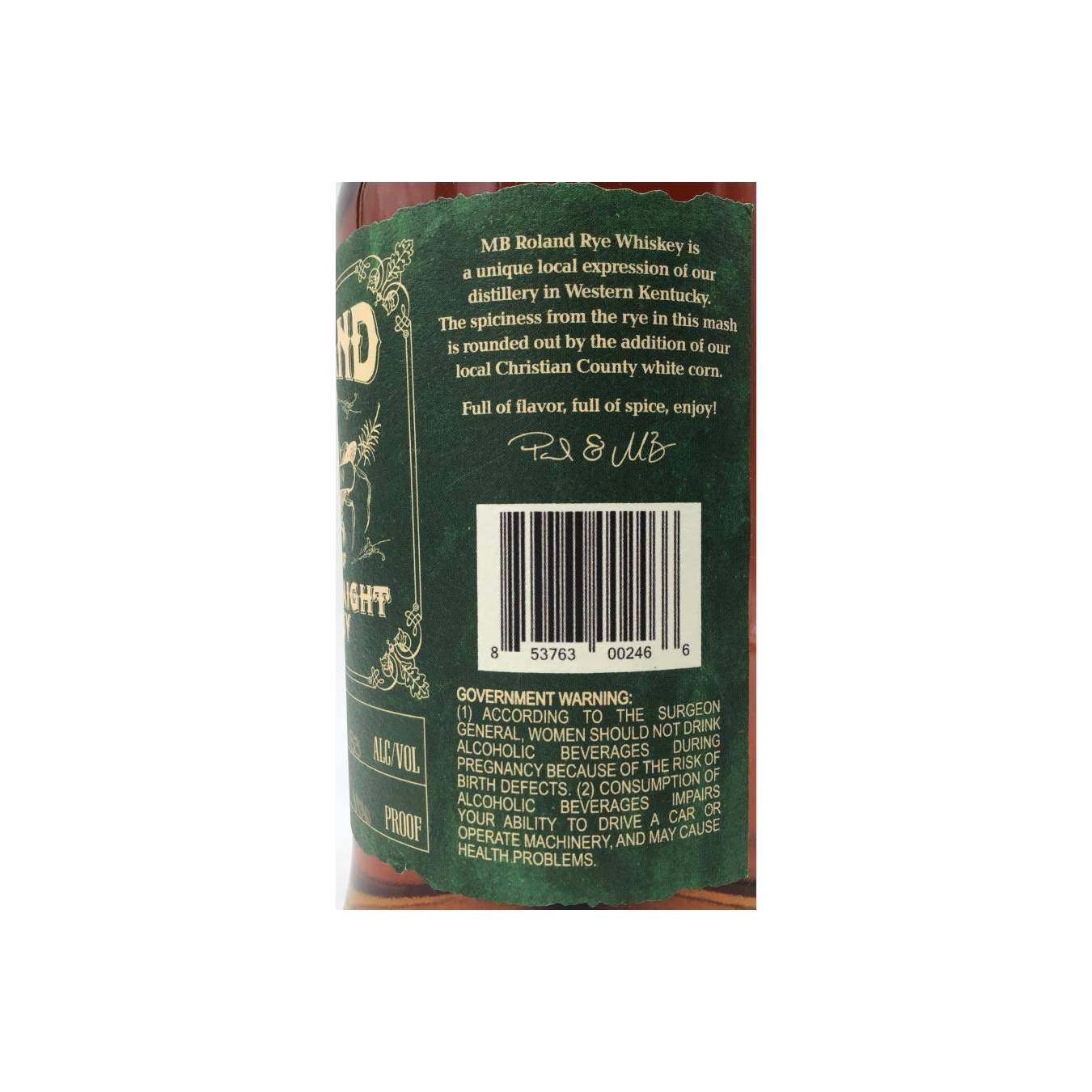 MB Roland Kentucky Straight Rye Whiskey 3