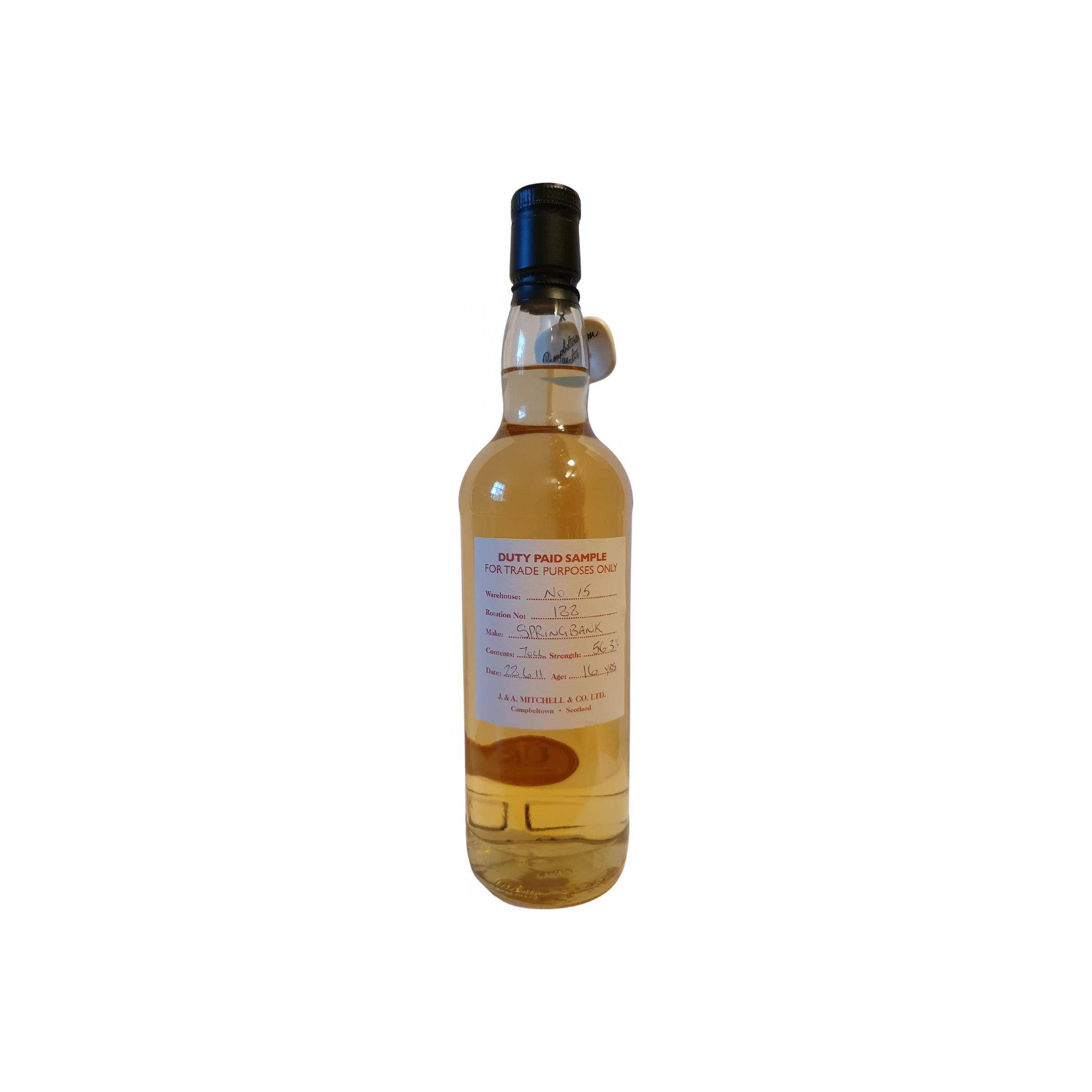 Springbank Duty Paid Sample - For Trade Purposes Only 16 Years Single Malt Whisky
