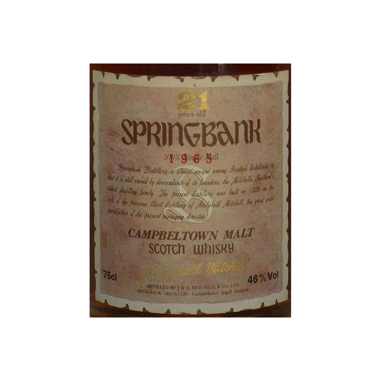 Springbank 1965 21 Years Single Malt Whisky 2