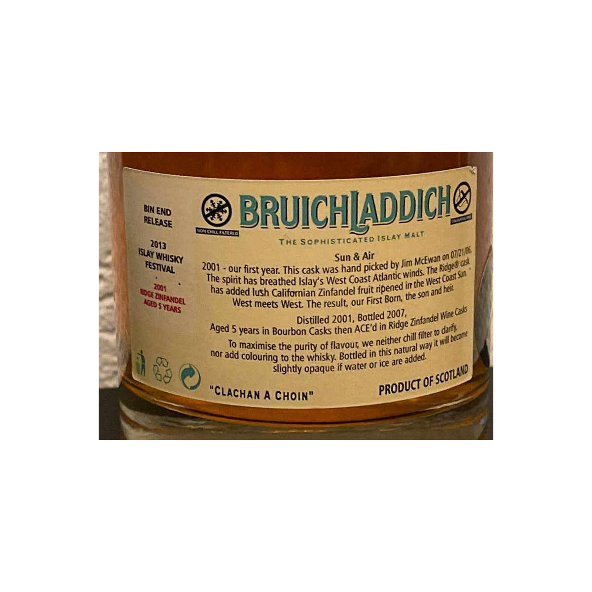 Bruichladdich 2001 5 Years Single Malt Whisky 2