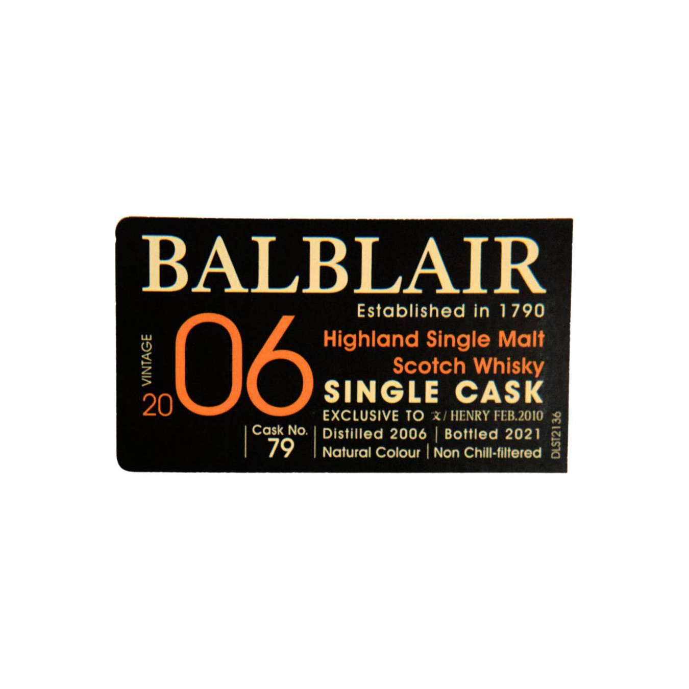 Balblair Single Cask 2006 14 Years Single Malt Whisky 2