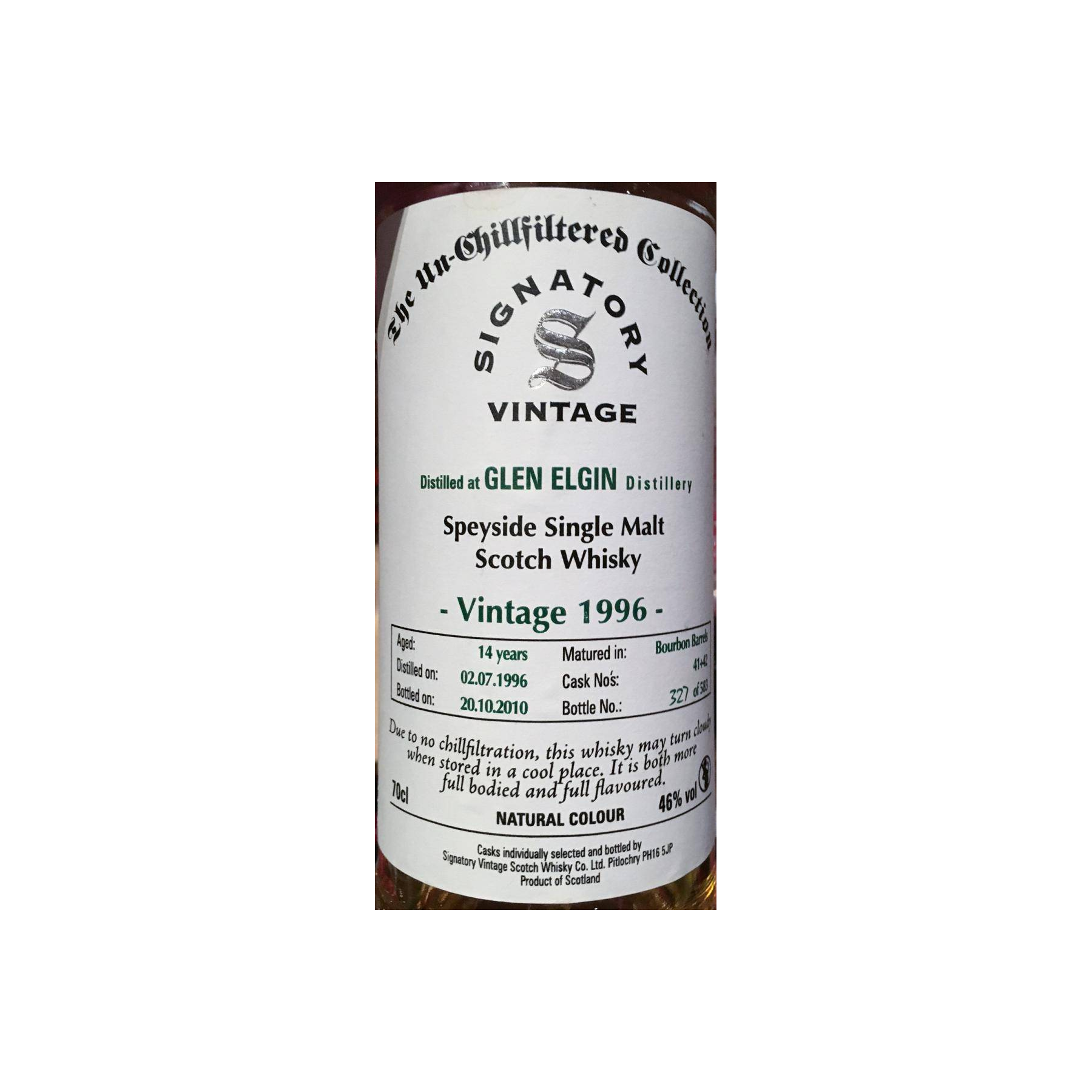 Glen Elgin The Un-Chillfiltered Collection 1996 14 Years Single Malt Whisky