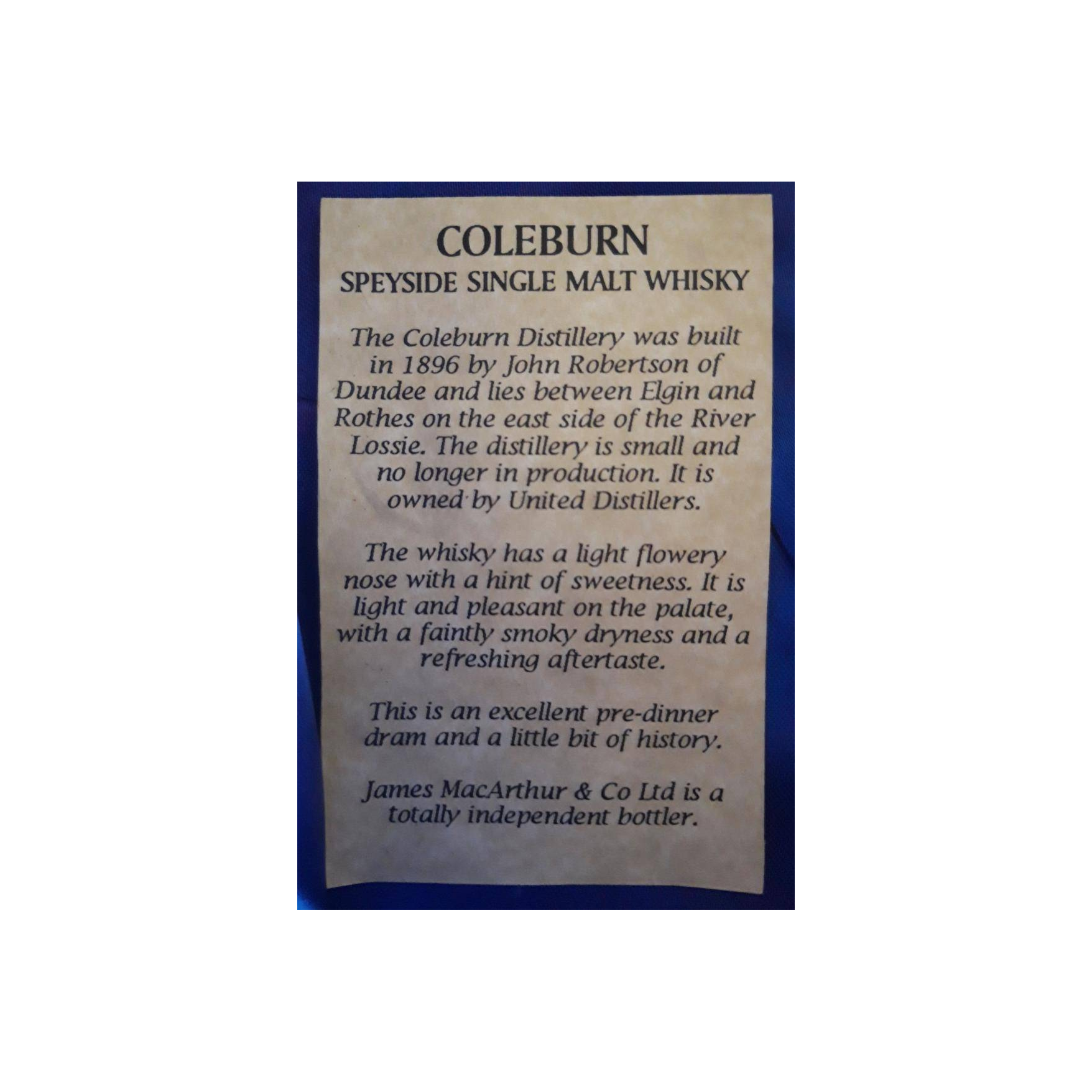 Coleburn 13 Years Single Malt Whisky 2