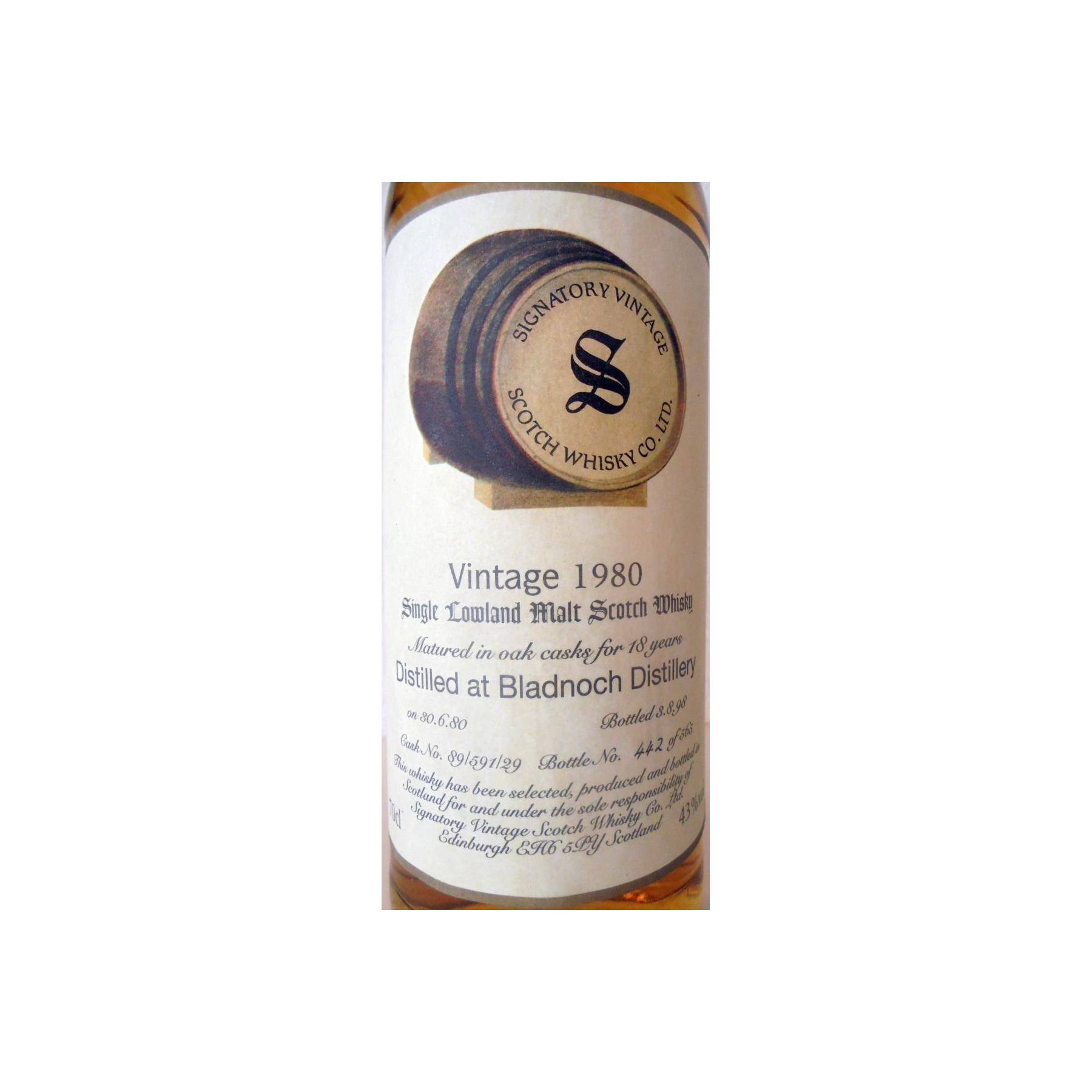 Bladnoch Vintage Collection 1980 18 Years Single Malt Whisky 2