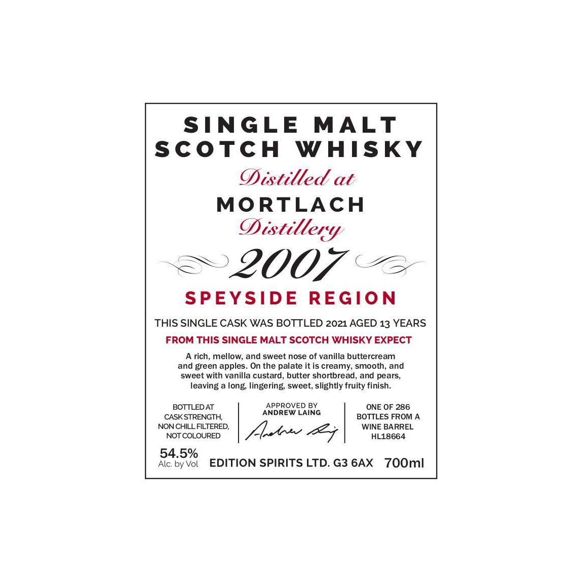 Mortlach 2007 13 Years Single Malt Whisky 3