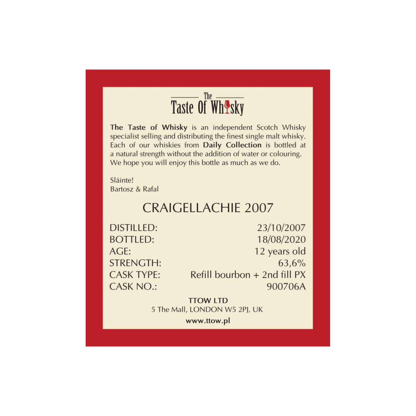 Craigellachie 2007 12 Years Single Malt Whisky 3