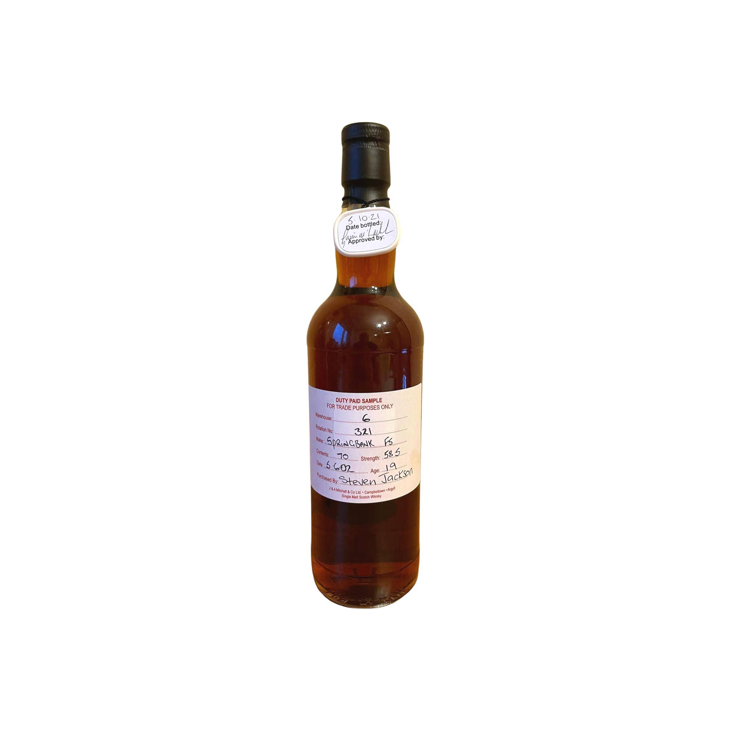 Springbank Duty Paid Sample - For Trade Purposes Only 2002 19 Years Single Malt Whisky