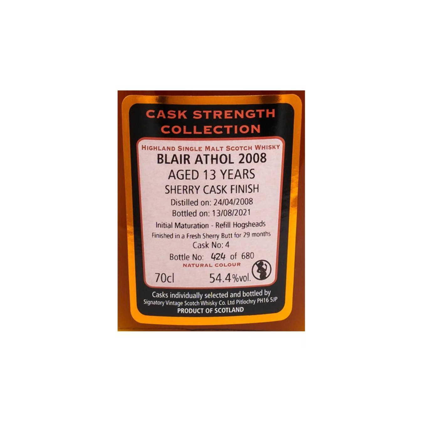Blair Athol Cask Strength Collection 2008 13 Years Single Malt Whisky 3