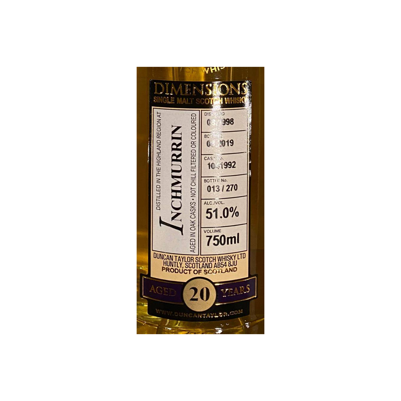 Loch Lomond Dimensions 1998 20 Years Single Malt Whisky