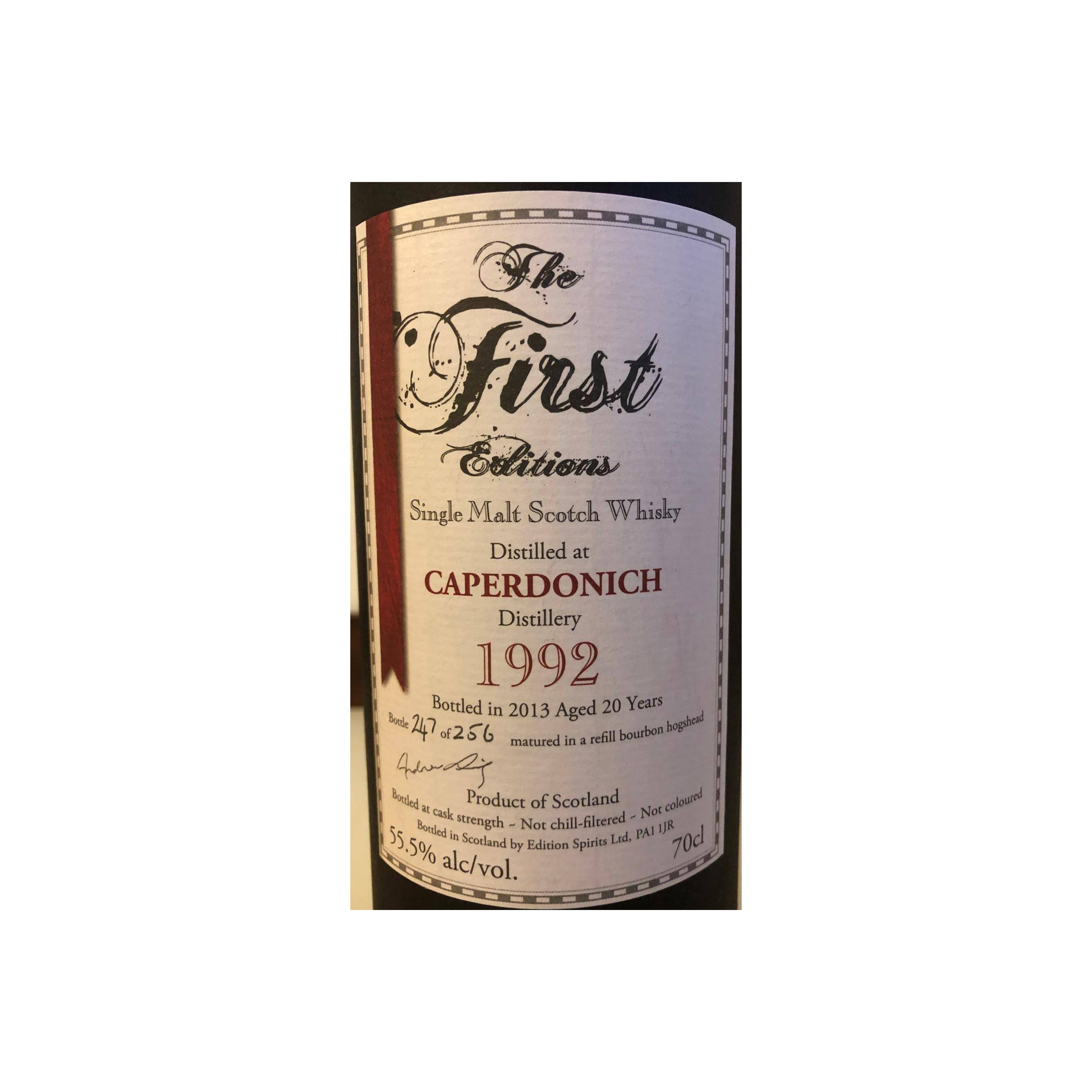 Caperdonich The First Editions 1992 20 Years Single Malt Whisky 3