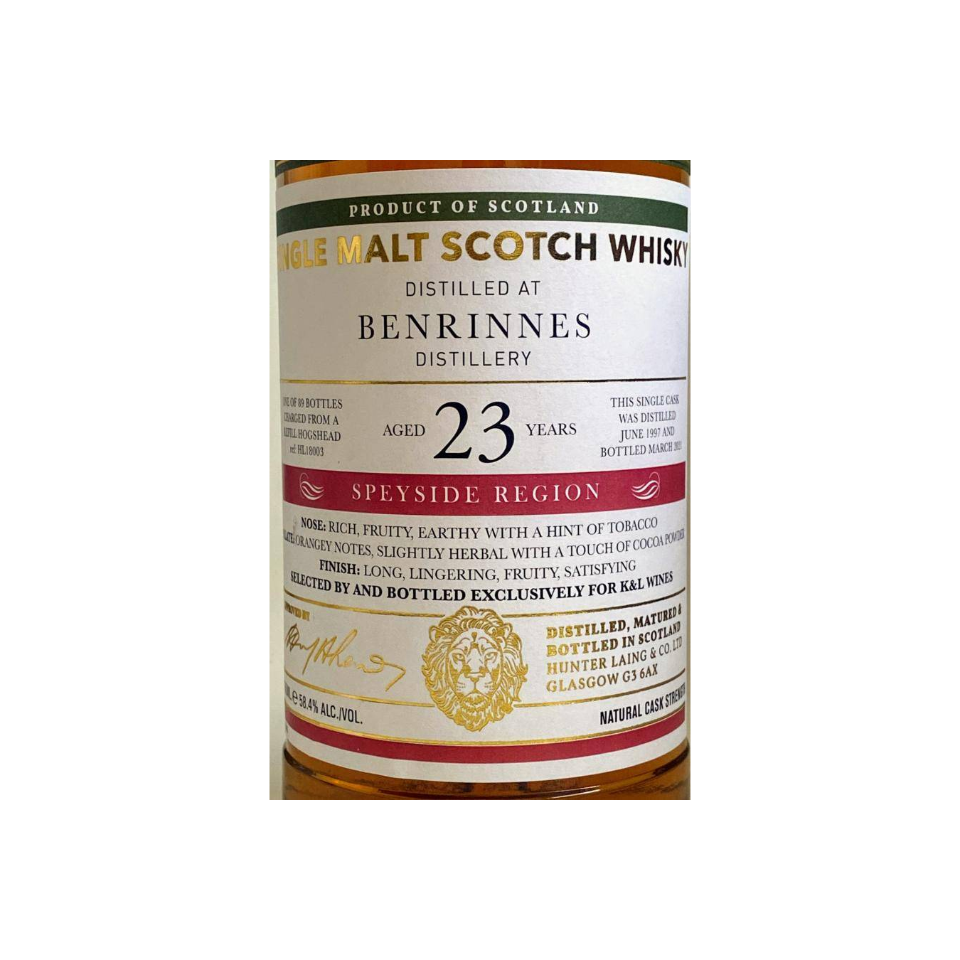 Benrinnes Old Malt Cask 1997 23 Years Single Malt Whisky 3