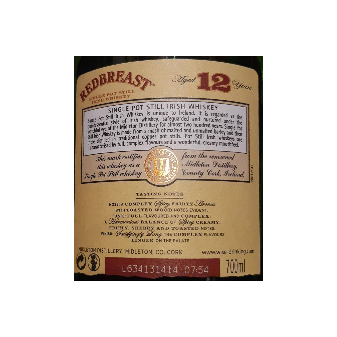 Redbreast 12 Years Single Pot Still Whisky 2
