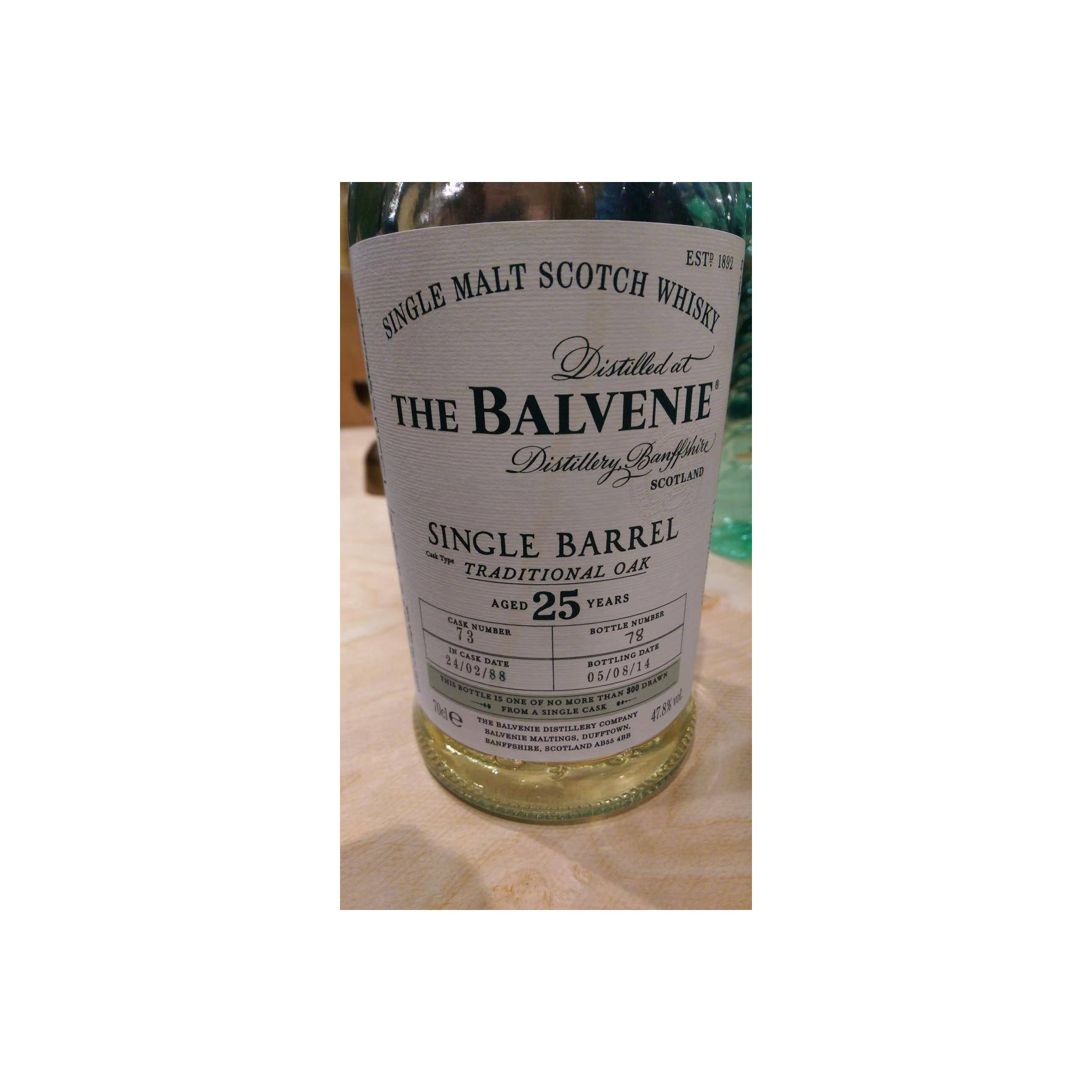 The Balvenie Single Cask 1988 25 Years Single Malt Whisky