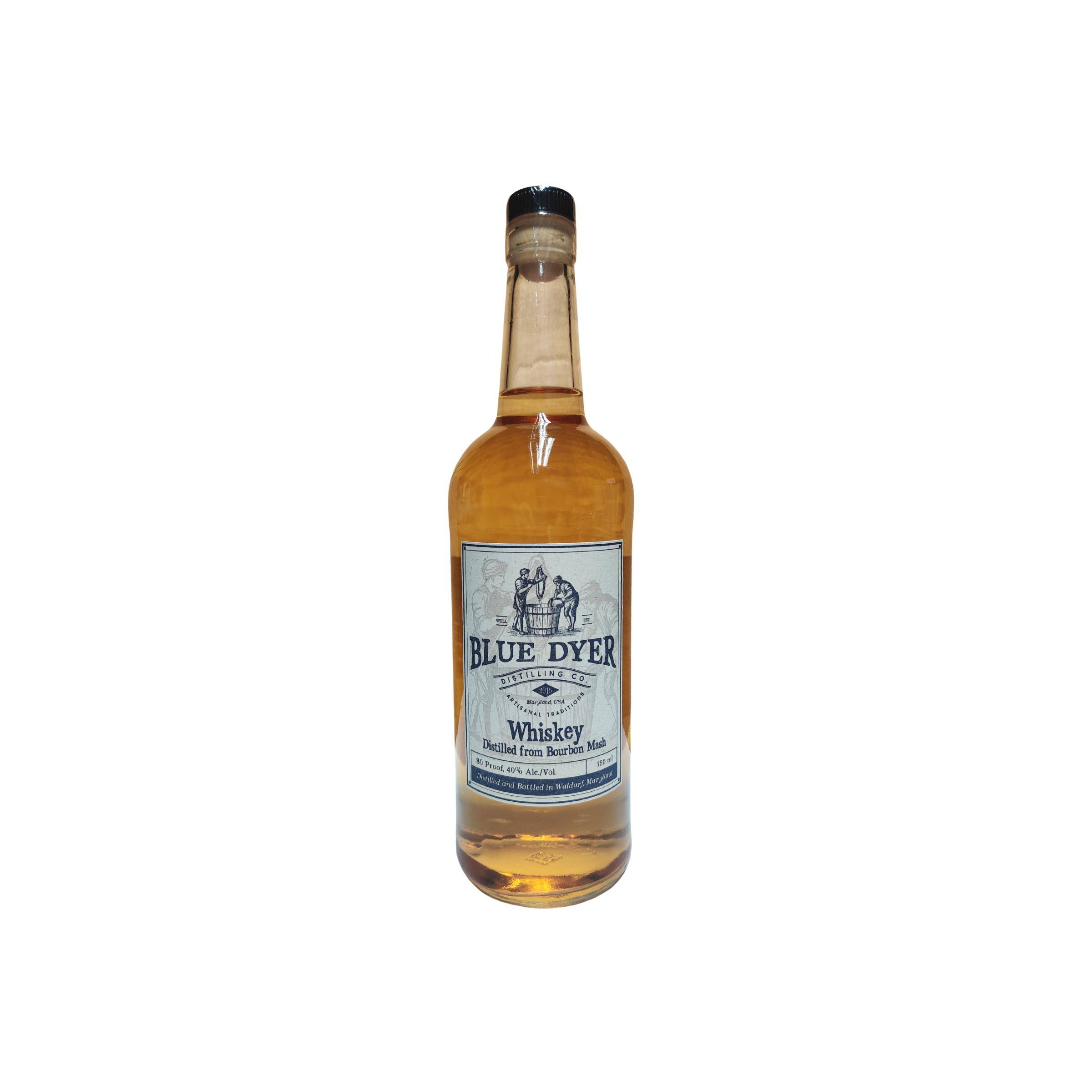 Blue Dyer Whiskey Distilled from Bourbon Mash