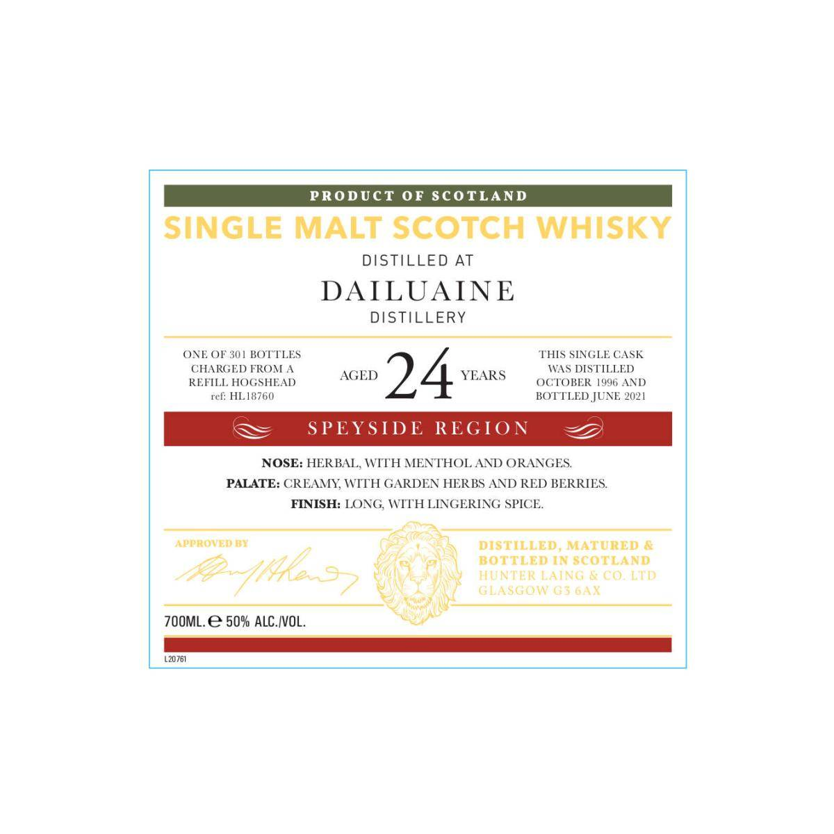 Dailuaine Old Malt Cask 1996 24 Years Single Malt Whisky 3