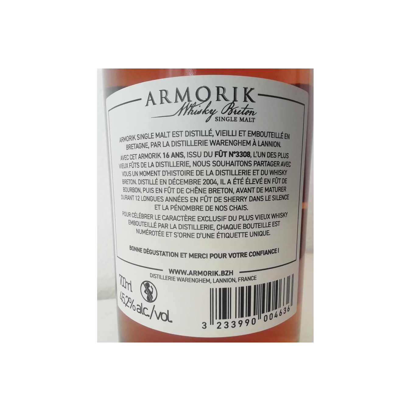 Armorik Single Cask 2004 16 Years Single Malt Whisky 3