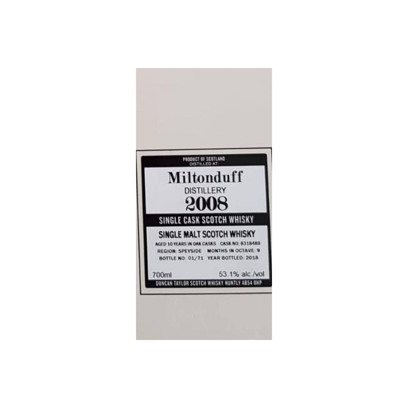 Miltonduff The Octave 2008 10 Years Single Malt Whisky
