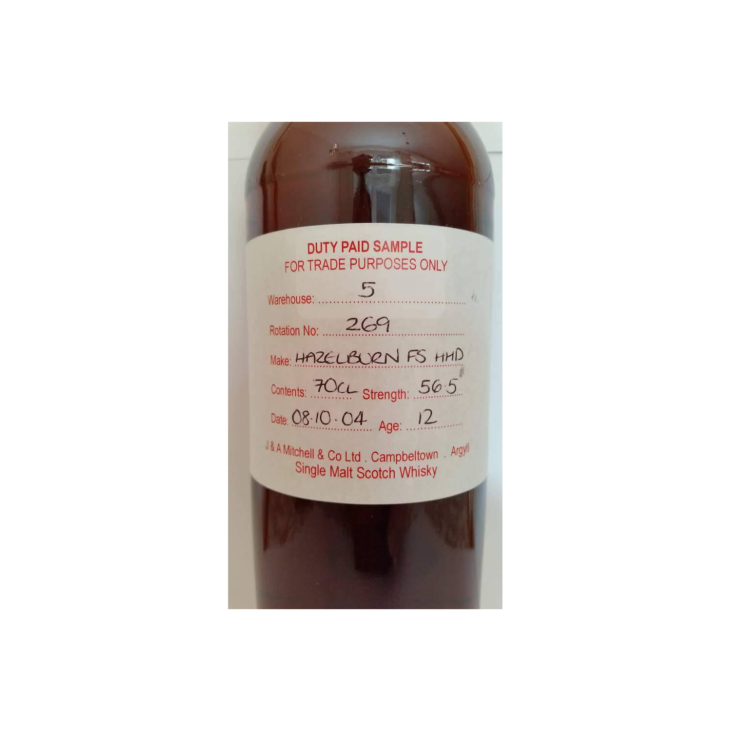 Hazelburn Duty Paid Sample - For Trade Purposes Only 2004 12 Years Single Malt Whisky