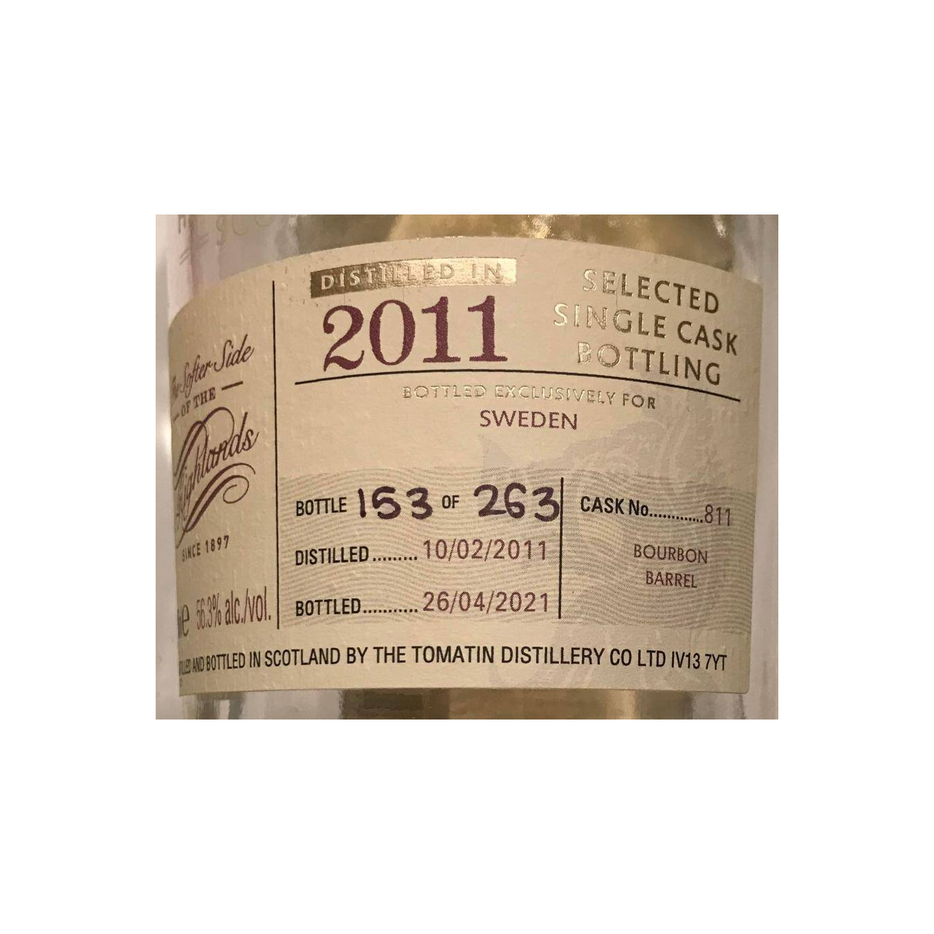 Tomatin Single Cask 2011 10 Years Single Malt Whisky