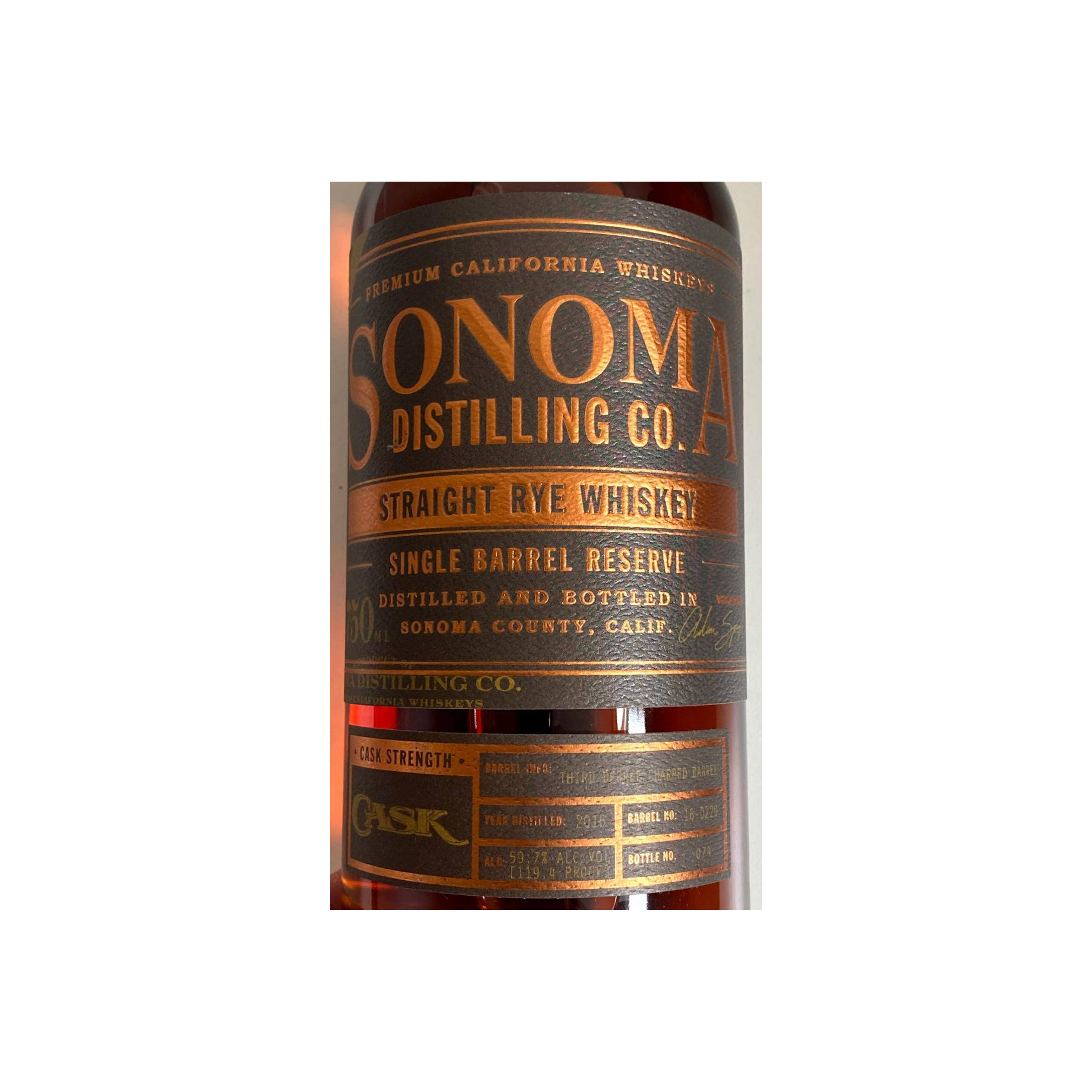 Sonoma County Straight Rye Whiskey 2