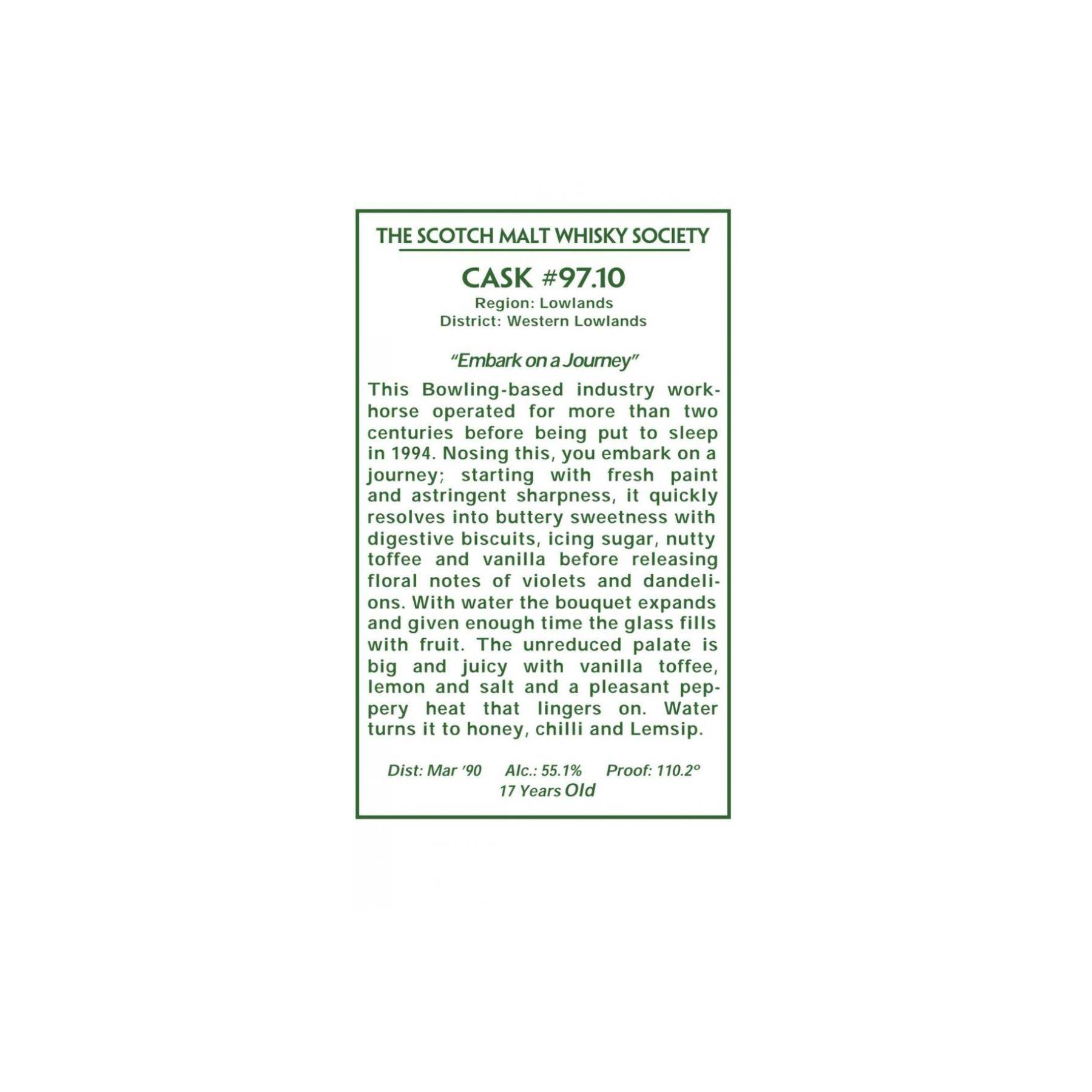 The Scotch Malt Whisky Society 1990 17 Years Single Malt Whisky