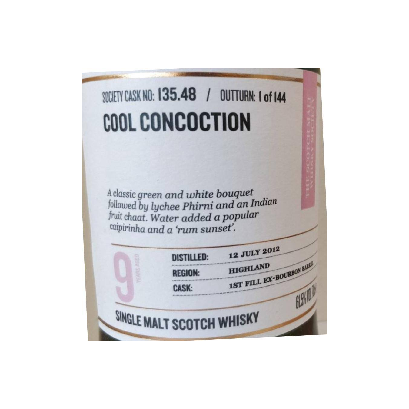 The Scotch Malt Whisky Society 2012 9 Years Single Malt Whisky 2