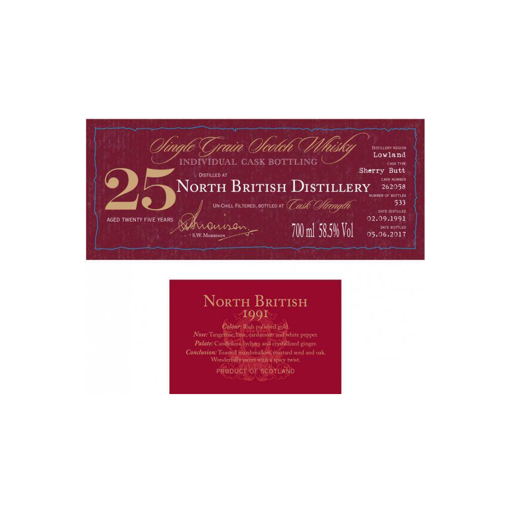 North British Individual Cask Bottling 1991 25 Years Single Grain Whisky 2