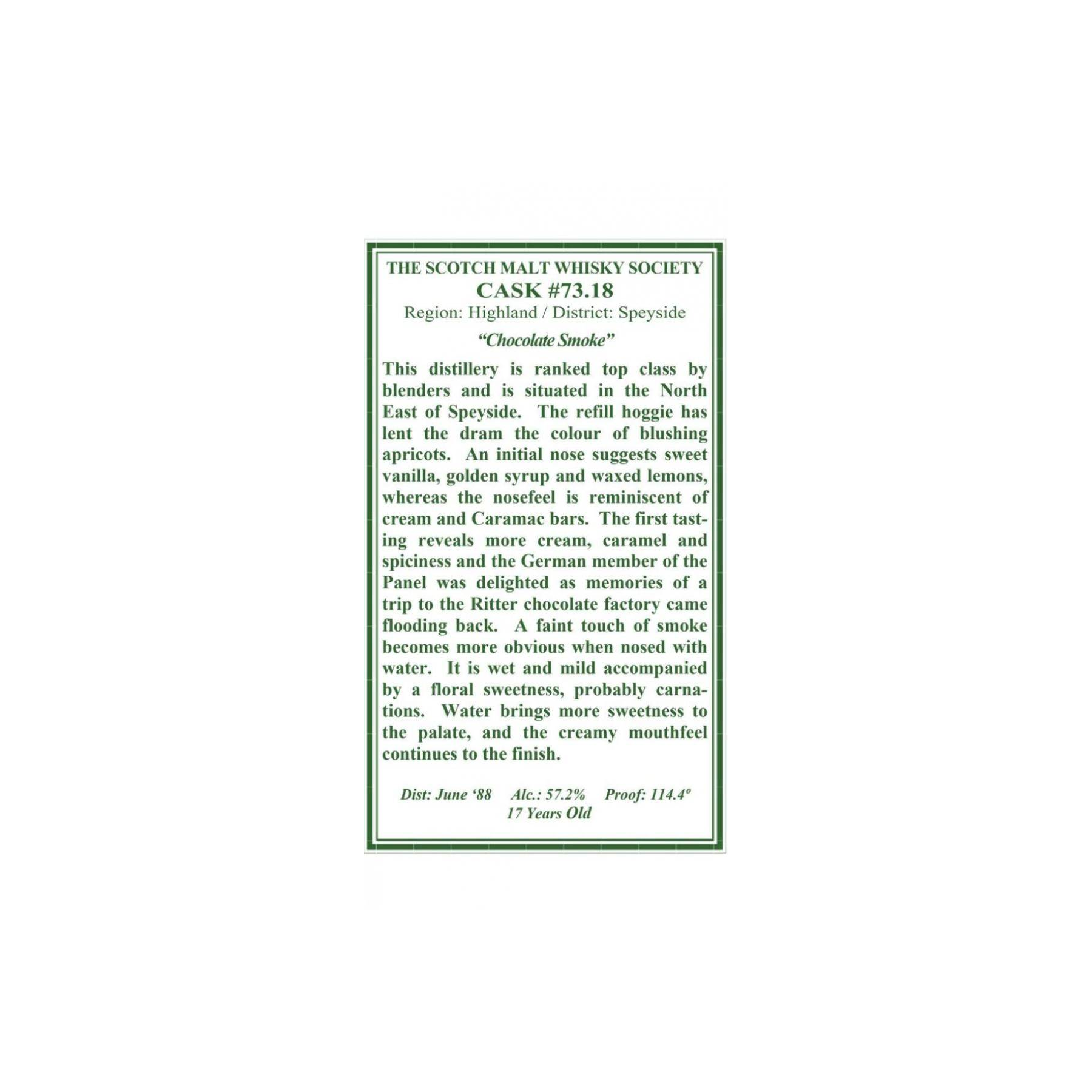 The Scotch Malt Whisky Society 1988 17 Years Single Malt Whisky