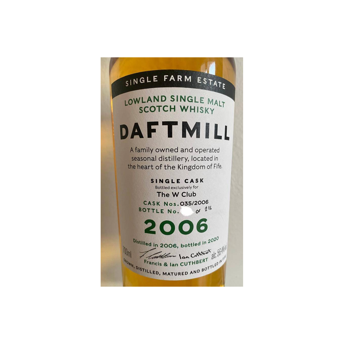 Daftmill Single Cask 2006 14 Years Single Malt Whisky 2