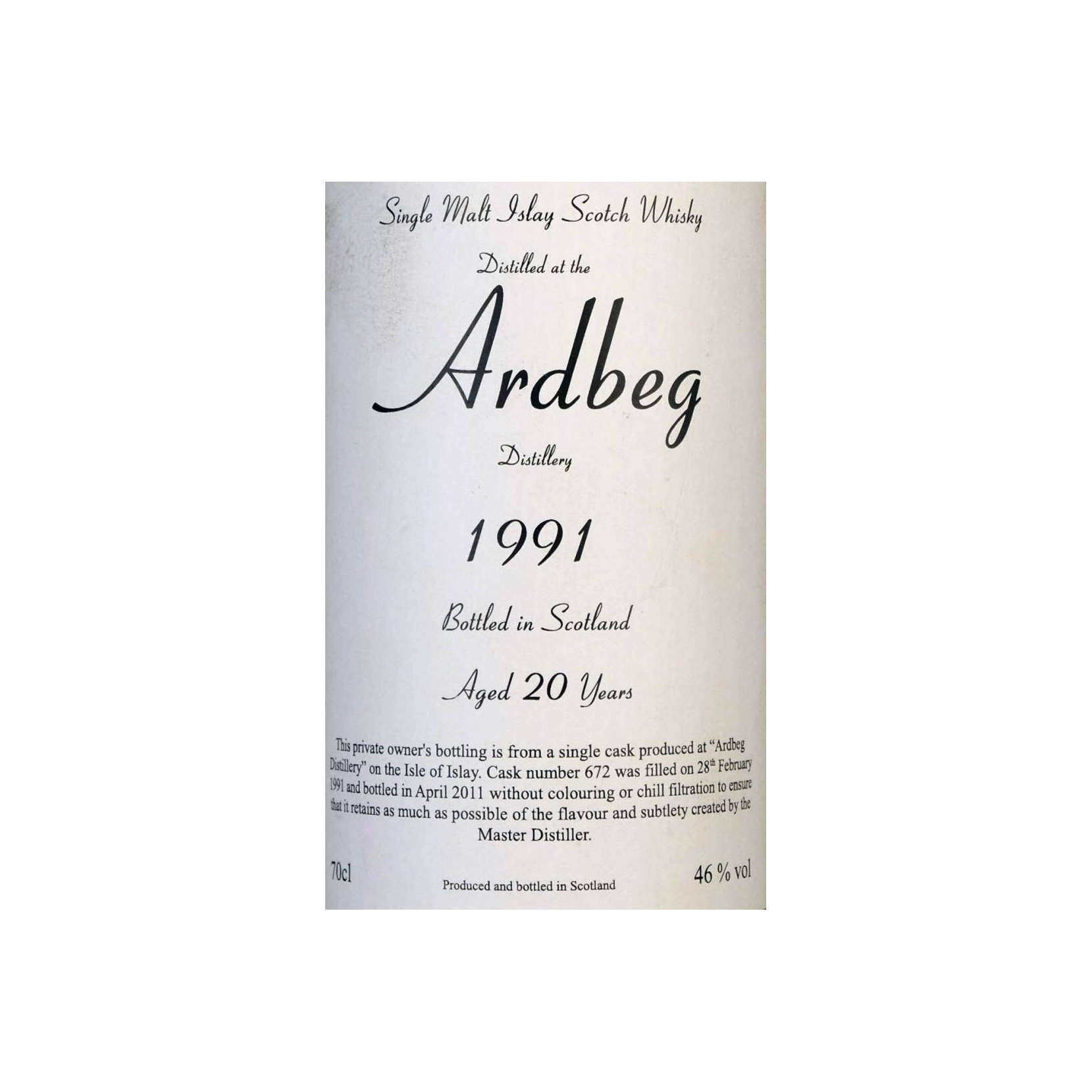 Ardbeg Private Bottling 1991 20 Years Single Malt Whisky