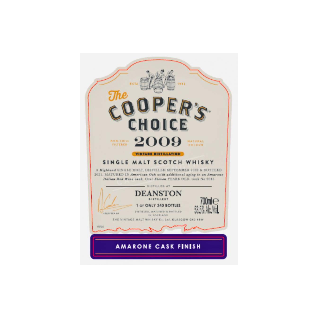 Deanston The Cooper's Choice 2009 11 Years Single Malt Whisky 2