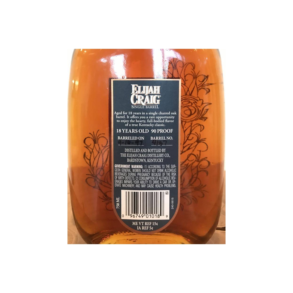 Elijah Craig Single Cask 1997 18 Years Bourbon Whisky 2