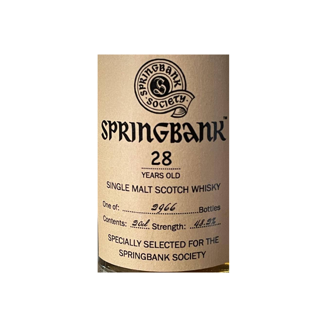 Springbank 28 Years Single Malt Whisky 2