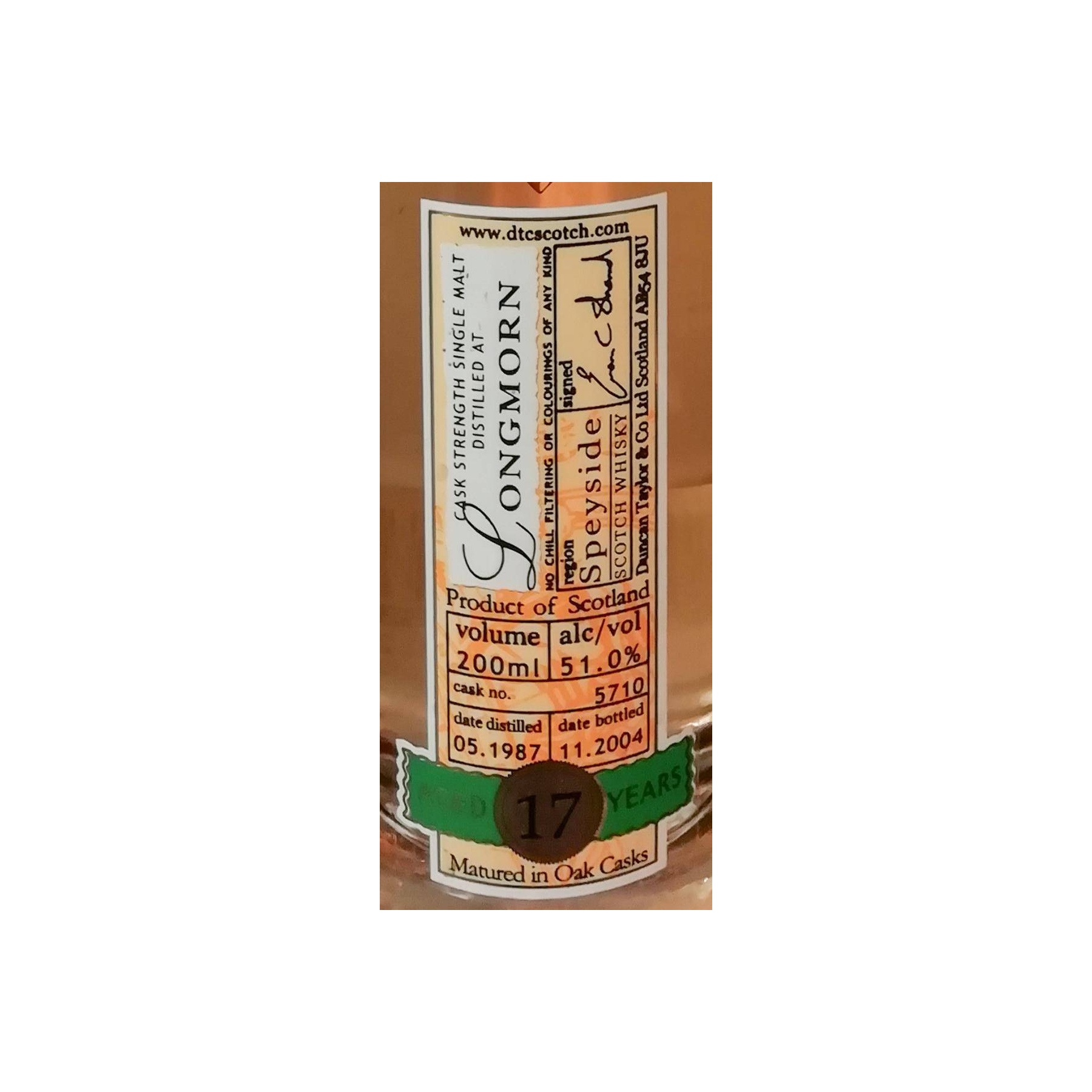 Longmorn 1987 17 Years Single Malt Whisky 2