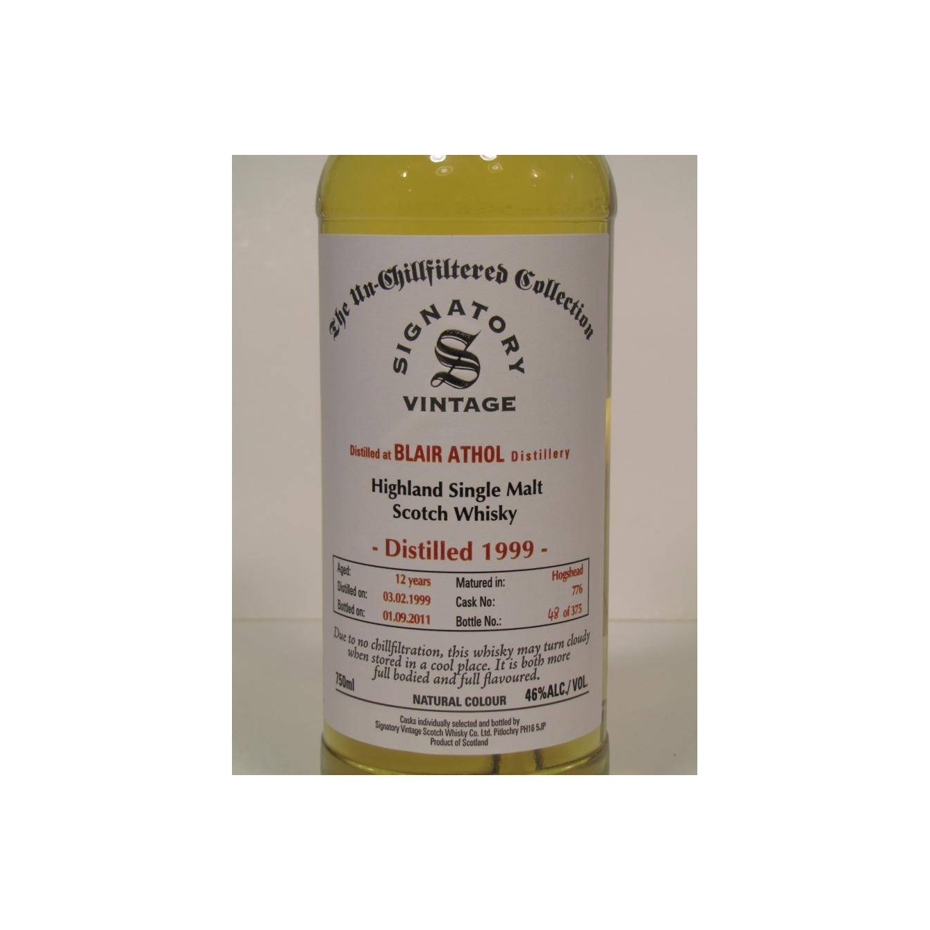 Blair Athol The Un-Chillfiltered Collection 1999 12 Years Single Malt Whisky 2
