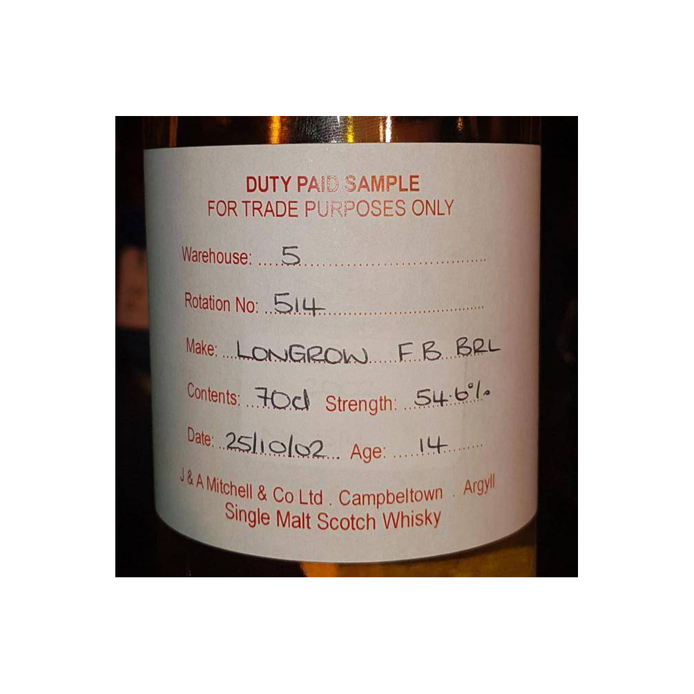 Longrow Duty Paid Sample - For Trade Purposes Only 2002 14 Years Single Malt Whisky