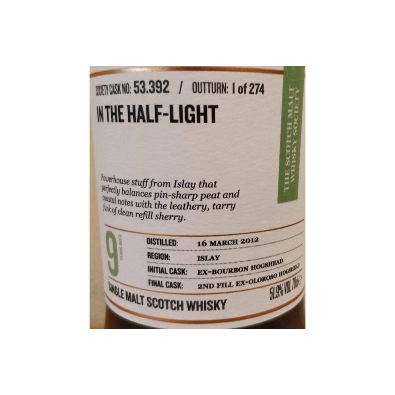 The Scotch Malt Whisky Society 2012 9 Years Single Malt Whisky 2