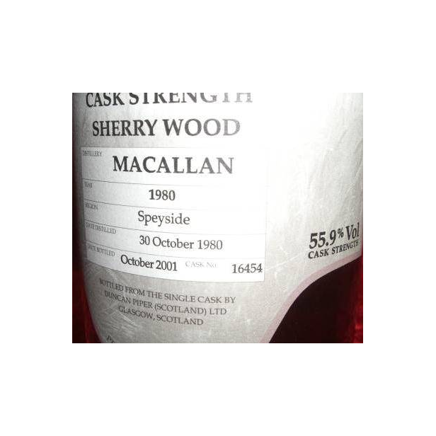 The Macallan 1980 20 Years Single Malt Whisky