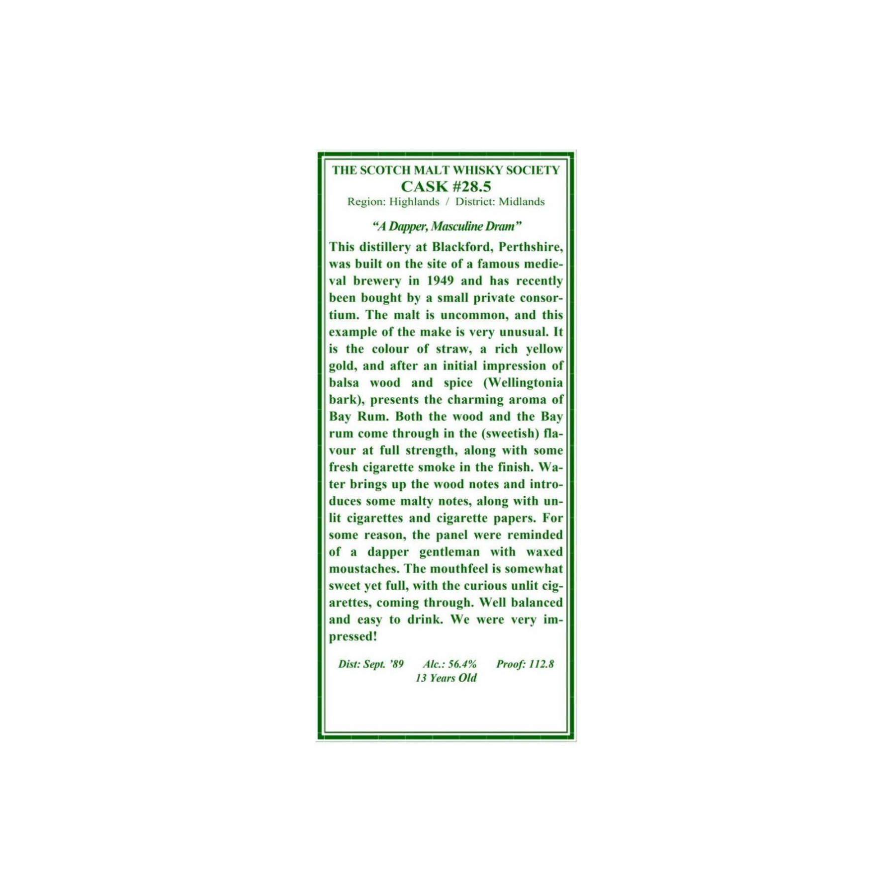 The Scotch Malt Whisky Society 1989 13 Years Single Malt Whisky