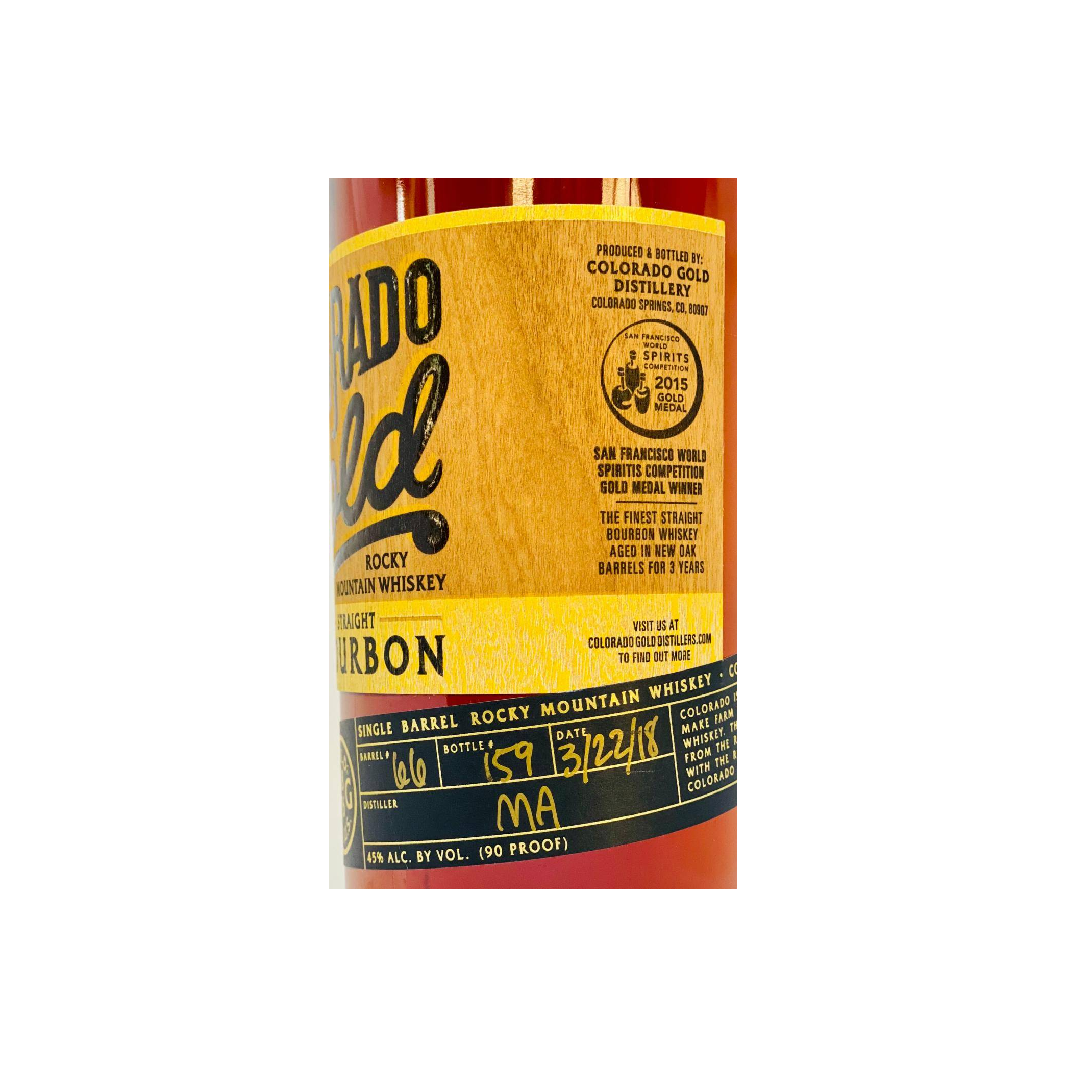 Colorado Gold Straight Bourbon 3